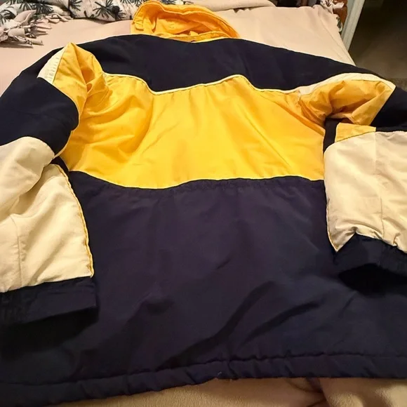 Columbia Two-Tone Yellow and Navy Puffer Jacket - Picture 3 of 3